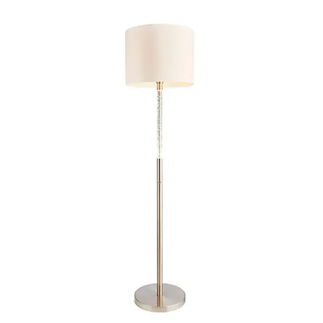 Andromeda 2 Light Satin Chrome and Vintage White Floor Lamp