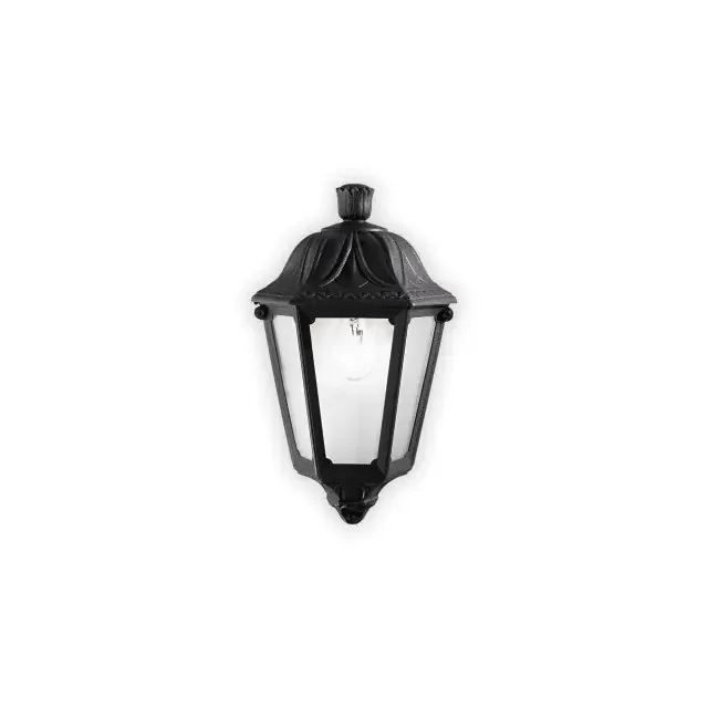 Anna AP1 Black with Clear Glass 13cm Resin IP55 Wall Light