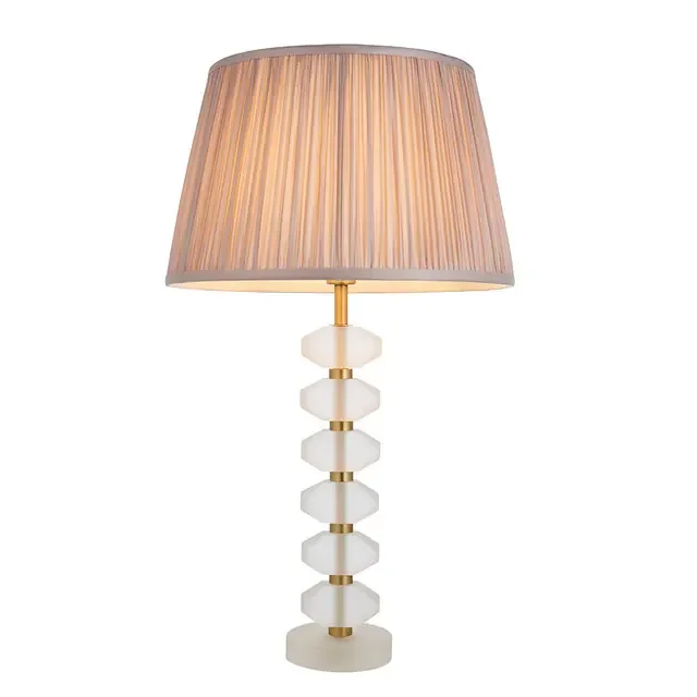 Annabelle and Freya Brushed Gold with Dusky Pink Shade Table Lamp