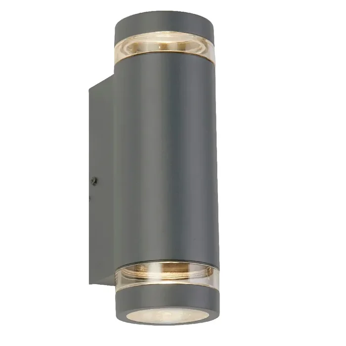 Anthracite Dark Grey Outdoor Modern Cylinder Up & Down Wall Light IP44