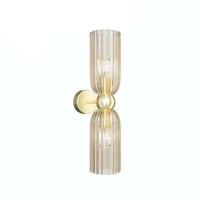 Antic 2 Light Gold with Cognac Diffuser Up and Down Wall Light