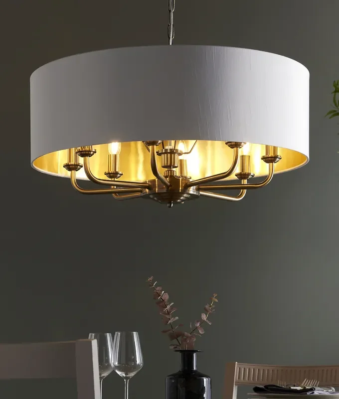 Antique Brass 8 Arm Elegant Chandelier