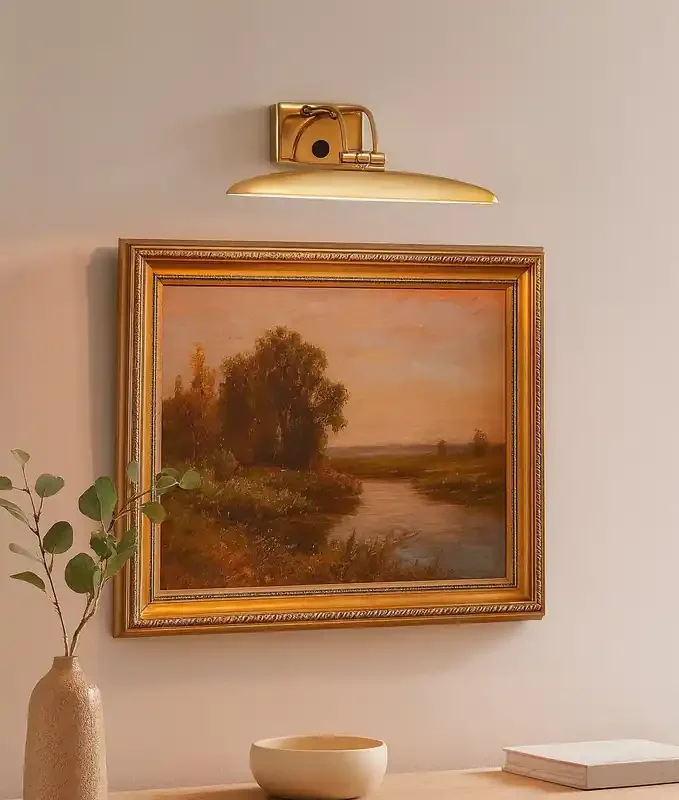 Antique Brass Adjustable Over Mirror or Picture Light – Switched