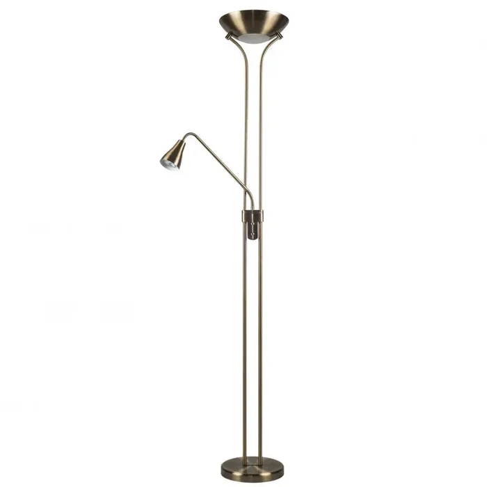 Antique Brass Vintage Mother & Child Floor Lamp Light 182cm