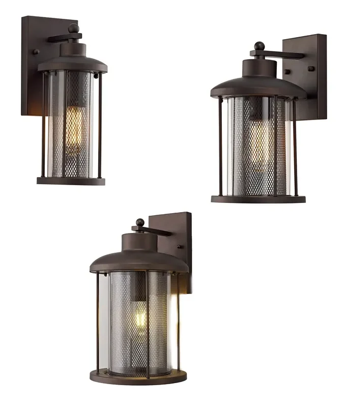 Antique Bronze & Clear Glass Exterior Wall Light