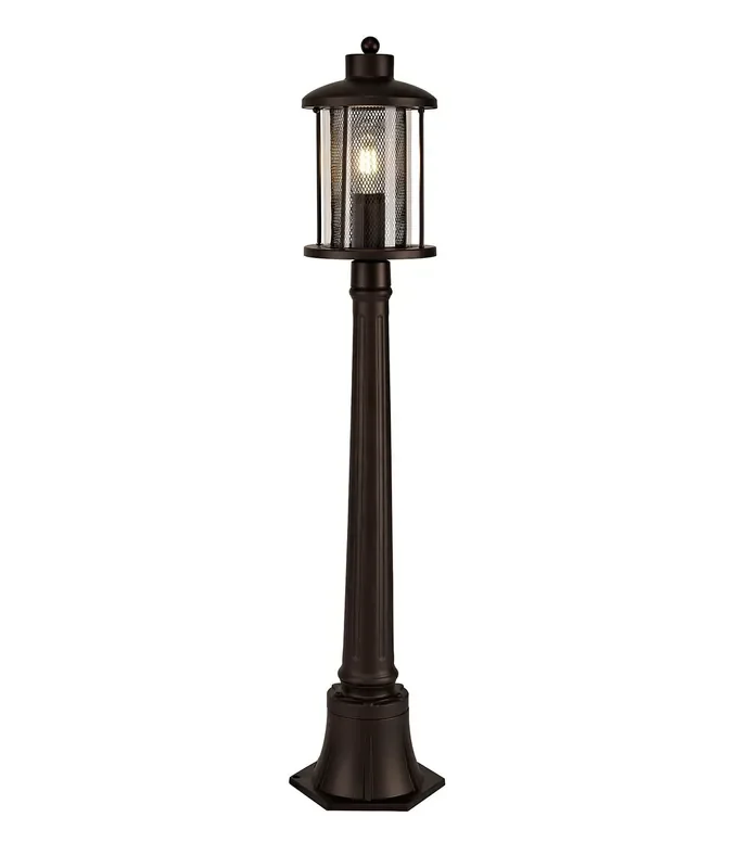 Antique Bronze & Clear Glass Lamppost – 1 Metre