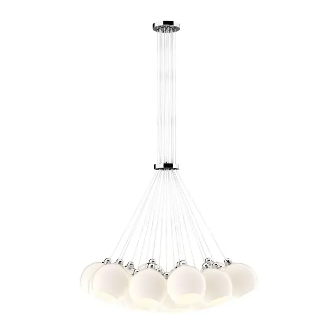 Apollo 19 Light Polished Chrome with Opal Glass Pendant Light