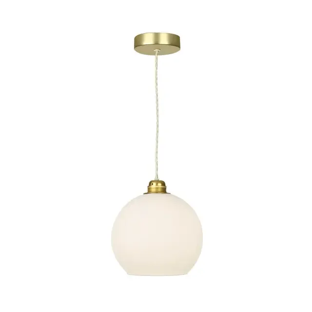 Apollo Butter Brass with Opal Glass Single Pendant Light