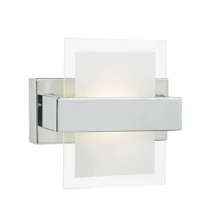 Apt Polished Chrome & Glass Modern Square Wall Light