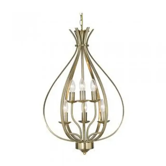 Araba 6 Light Antique Brass Chandelier Pendant Light