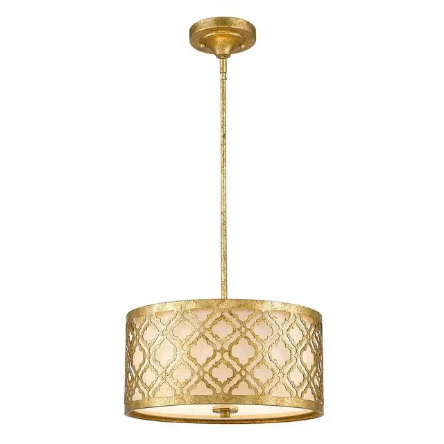 Arabella 2 Light Distressed Gold Dual Mount Pendant Light