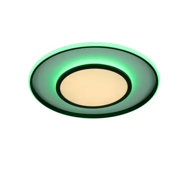 Arenda Black Colour Change and Tuneable Round LED Flush Ceiling Light