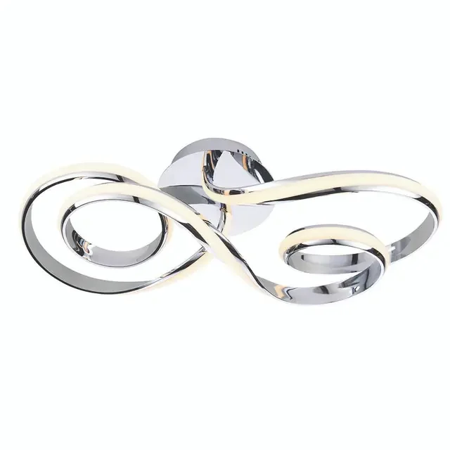 Aria Chrome with White Diffuser Semi-Flush Ceiling Light