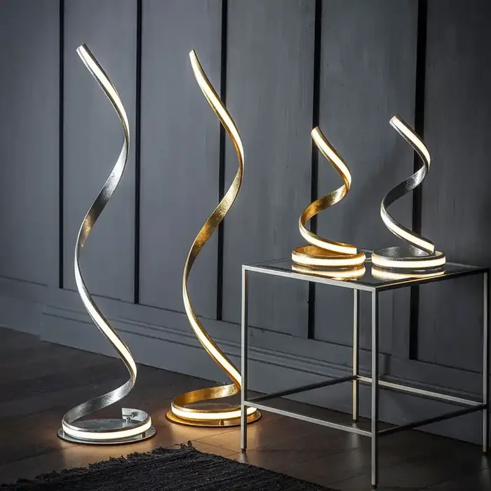 Aria Spiral Metallic LED Neon Floor Lamp (Endon 95843)