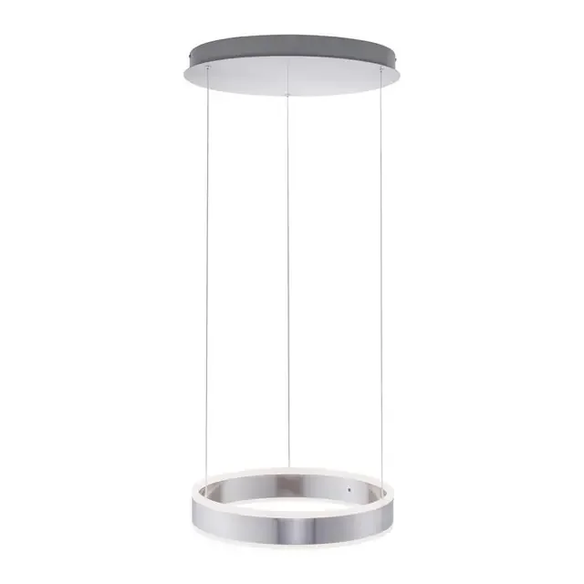 ARINA 40cm 2 Light Satin Chrome Ringed Pendant Light