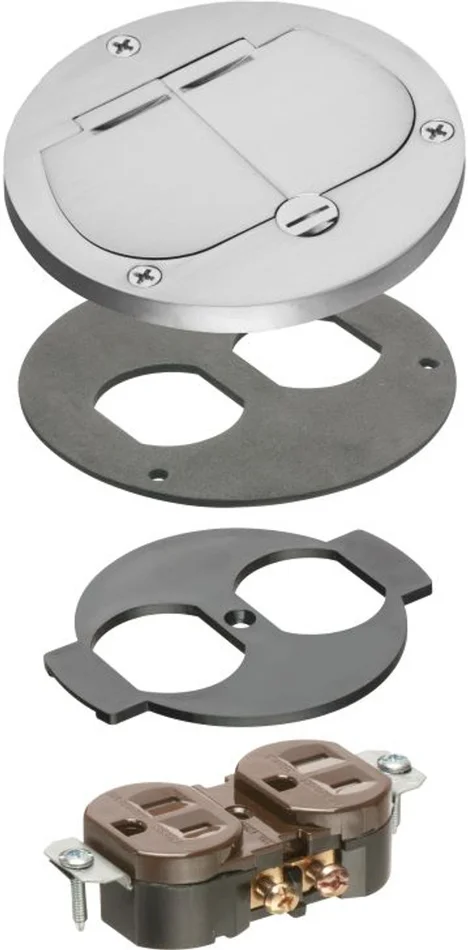 Arlington FLB3532NLTK Trim Kit for Cut In Box, with Cover, Gasket, and Receptacle, 1 Gang, Metallic Nickel