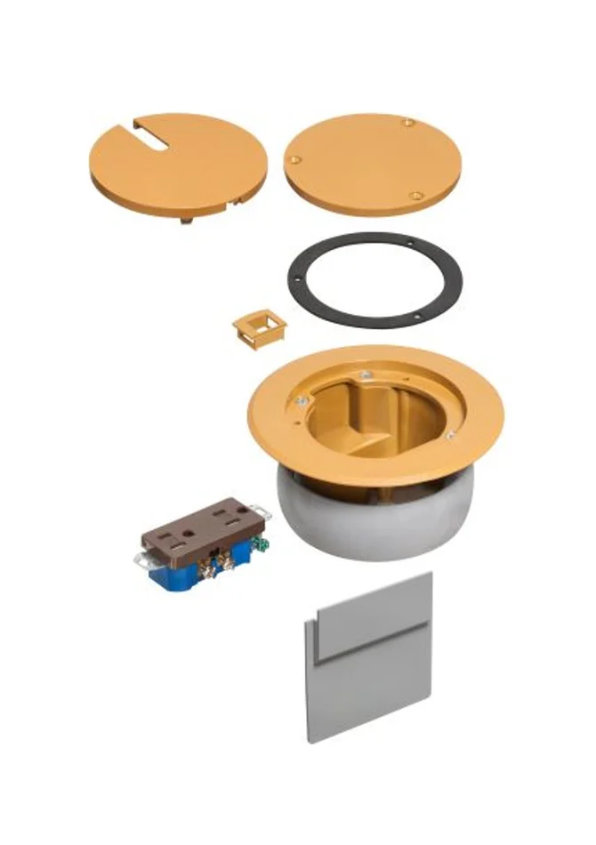Arlington FLBC4560DCA In Box Recessed Cover Kit, Single Gang, Low Voltage, Caramel