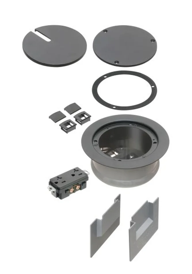 Arlington FLBC5540BL Recessed Cover Kit for 5.5″ Concrete Floor Box, Black