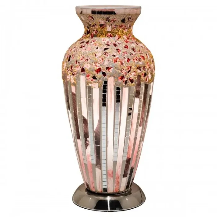 Art Deco Mosaic Glass Vintage Vase Table Lamp 38cm