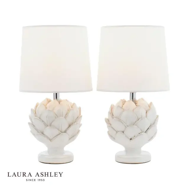 Artichoke Twin Pack White with Shade Table Lamp