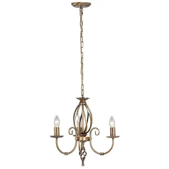 Artisan 3 Light Aged Brass Chandelier