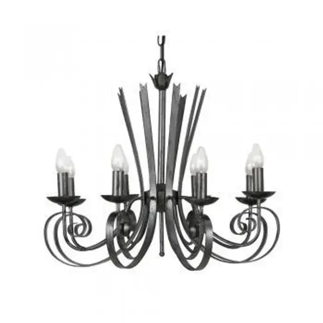 Arundel 8 Light Black Silver Chandelier Pendant Light