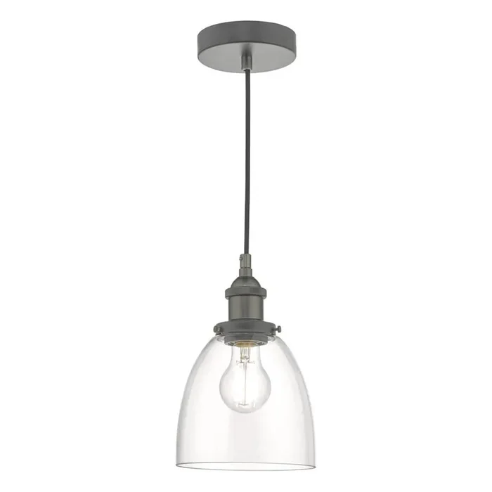 Arvin Antique Chrome & Glass Dome Pendant 160mm