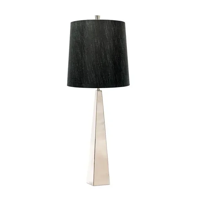 Ascent Polished Nickel with Black Shade Table Lamp