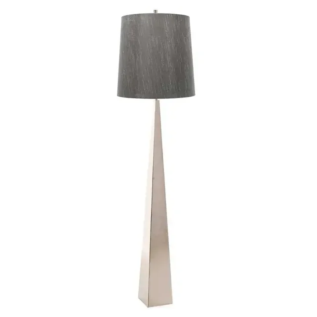 Ascent Polished Nickel with Grey Shade Floor Lamp