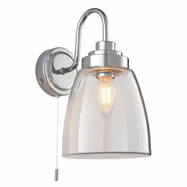 Ashbury Polished Chrome and Clear Glass Wall Light