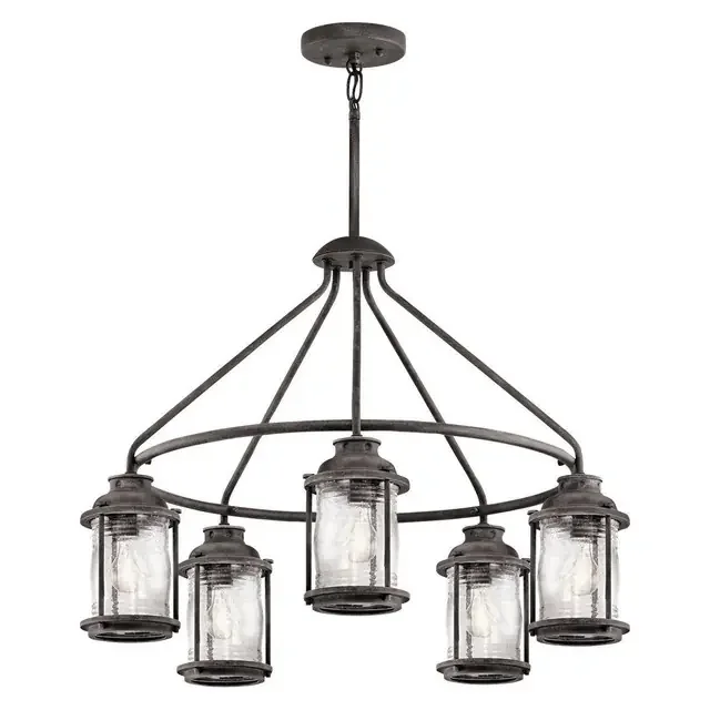 Ashland Bay 5 Light Weathered Zinc IP44 Chandelier