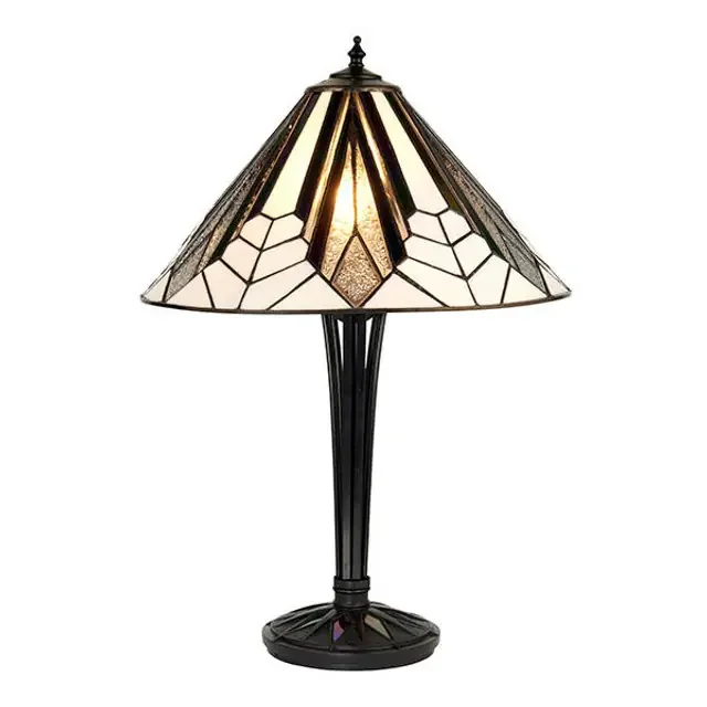 Astoria 2 Light Black Tiffany Table Lamp
