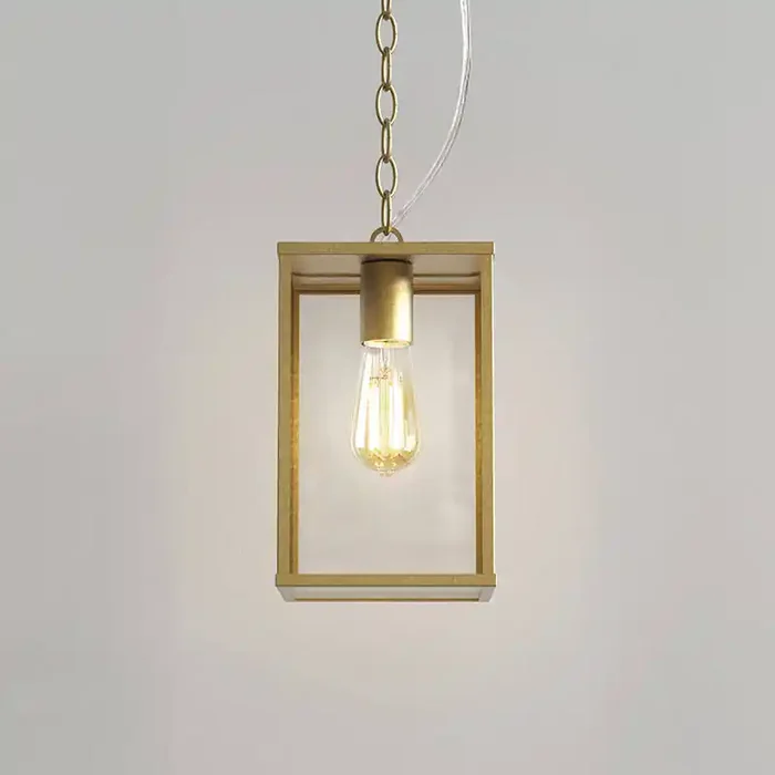Astro Coastal Homefield 240 Pendant Porch Lantern – Natural Brass – Online Lighting