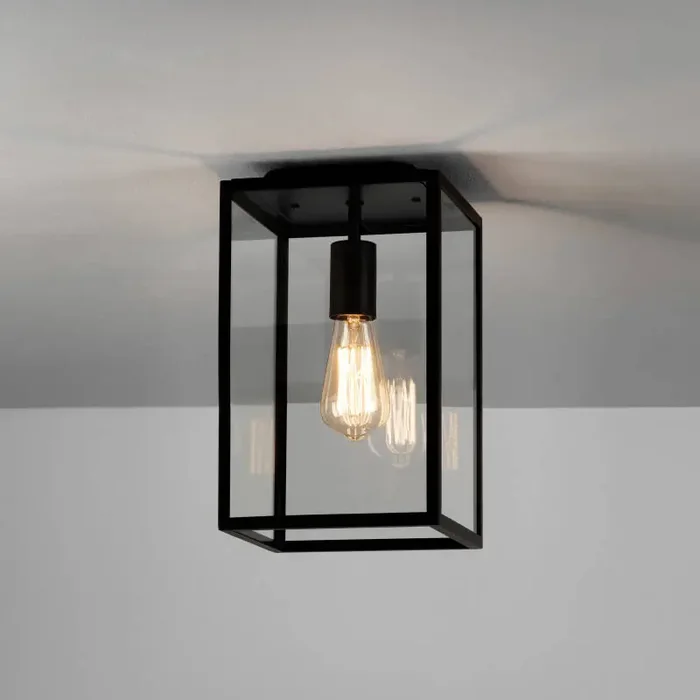 Astro Homefield Outdoor Flush Ceiling Light – Textured Black – Online Lighting