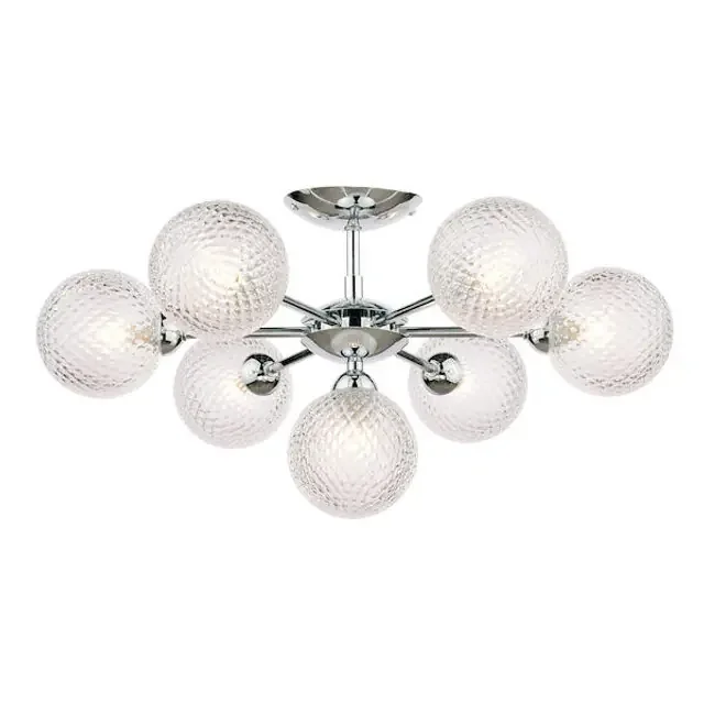 Atherton 7 Light Polished Chrome Semi Flush Ceiling Light