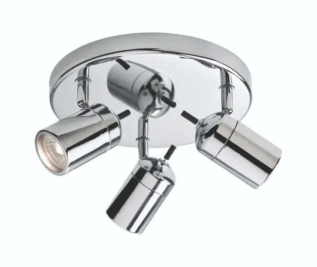 Atlantic 3 Light Chrome Adjustable IP44 Spotlight Plate