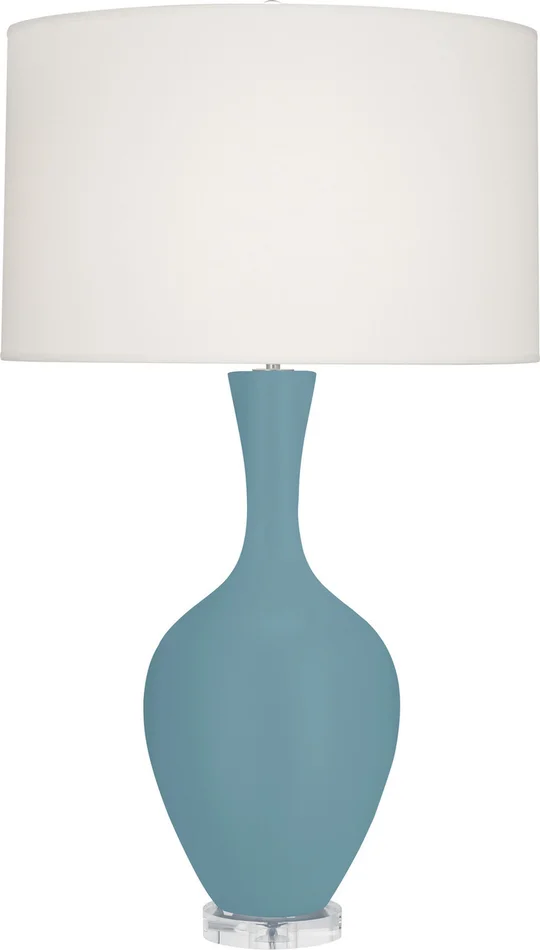 Audrey One Light Table Lamp in Matte Steel Blue Glazed Ceramic (165|MOB80)