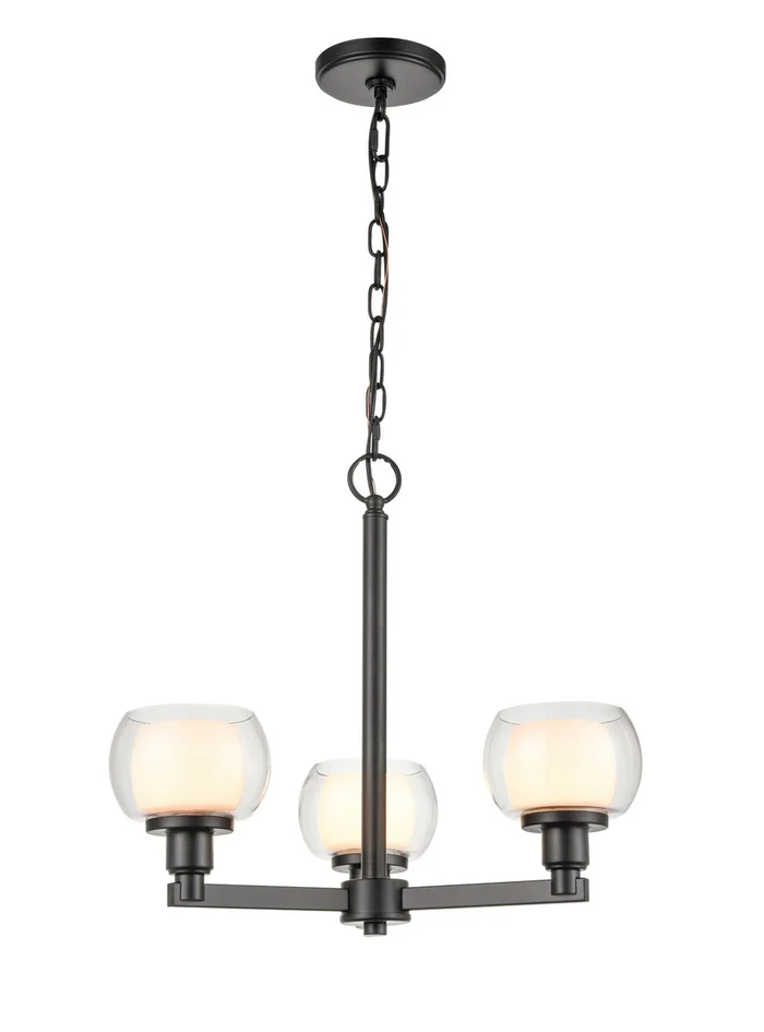 Auralume Three Light Pendant in Black (405|330-3CR-BK-CLW)