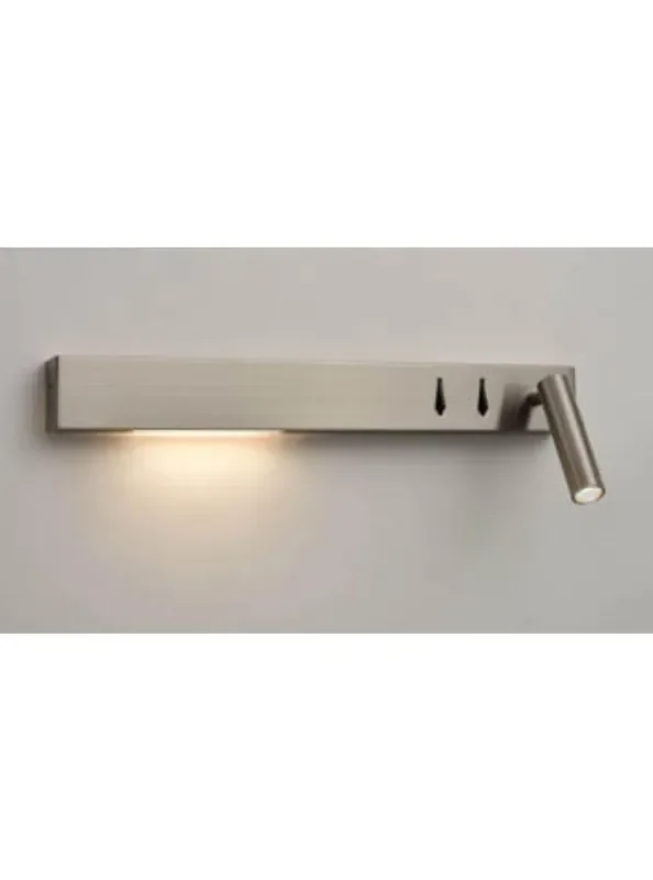 Austen 2 Light Satin Nickel Bracket with Adjustable Reading LED Left Wall Light