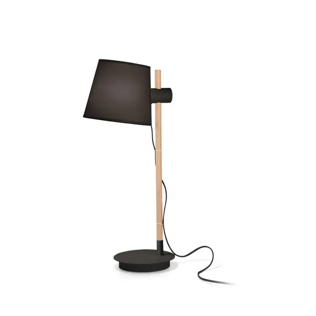 Axel PT1 Black with Wood Shade Table Lamp