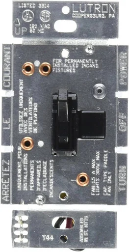 AY2-LFSQ-BL Ariadni Fan/light Control, Fan Control And Dimmer, Single-pole
