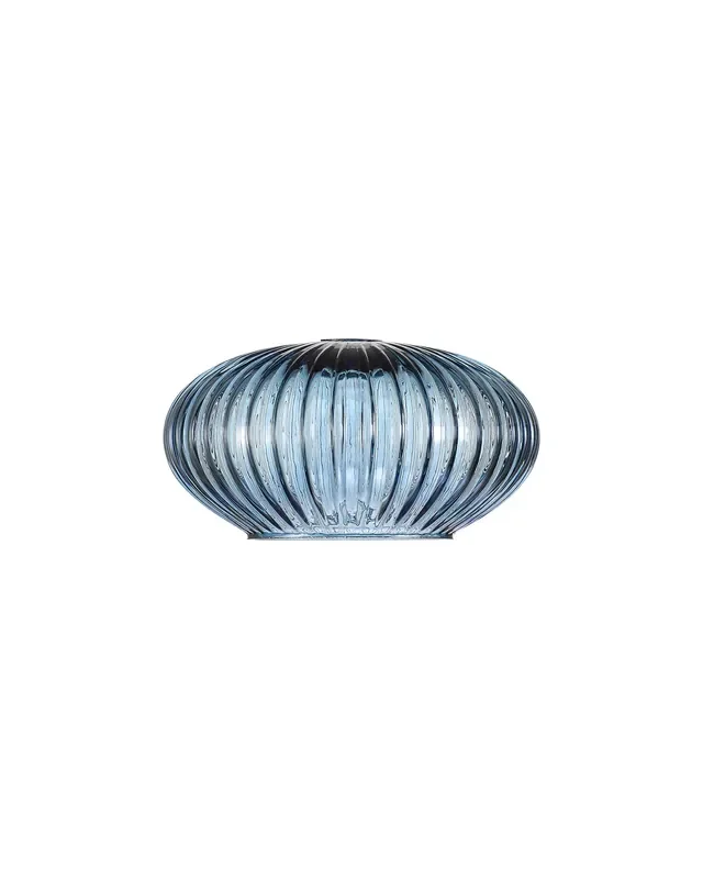 Azure Ribbed Oval Sphere Glass Shade