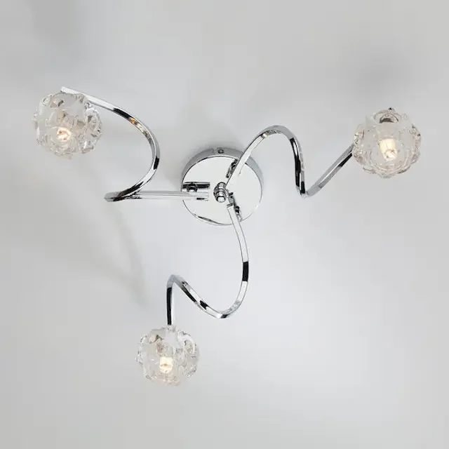 Babylon 3 Light Polished Chrome with Clear Glass Semi Flush Ceiling Light