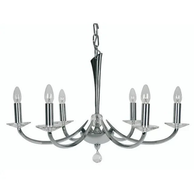 Bahia 6 Light Polished Chrome Chandelier Pendant Light