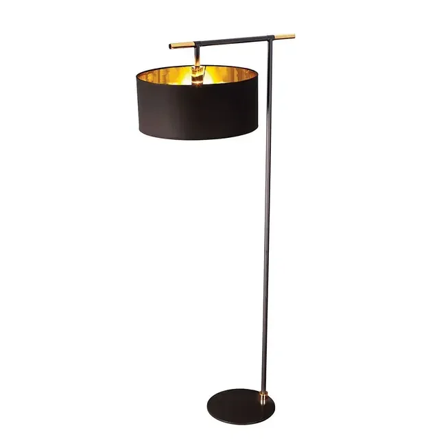 Balance Polished Brass with Black Shade Floor Lamp