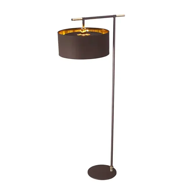 Balance Polished Brass with Brown Shade Floor Lamp