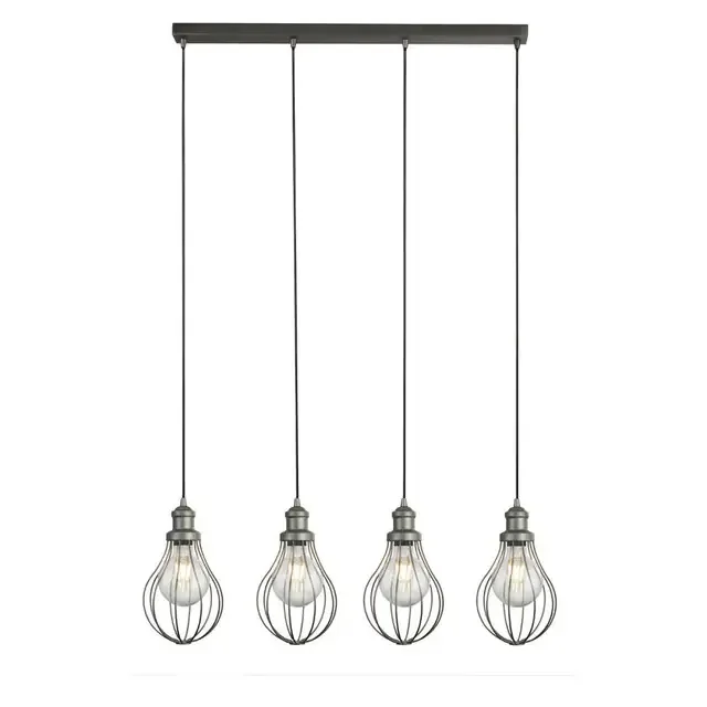 Balloon Cage 4 Light Pewter Pendant Light