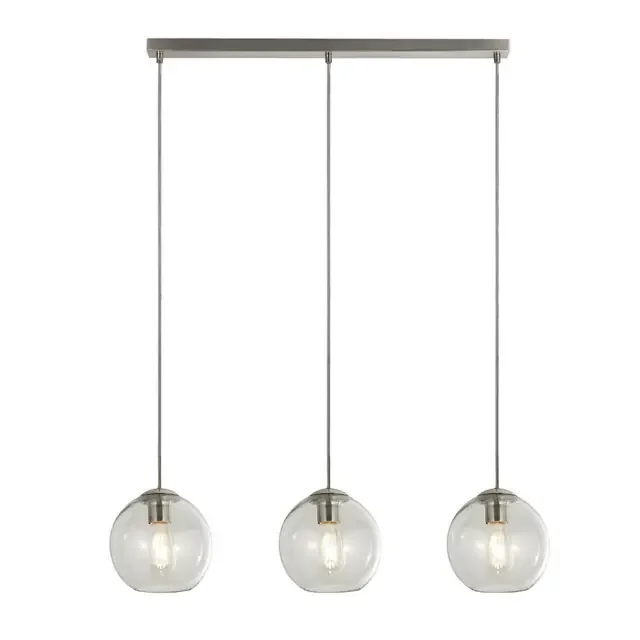Balls 3 Light Chrome with Clear Glass Bar Pendant Light