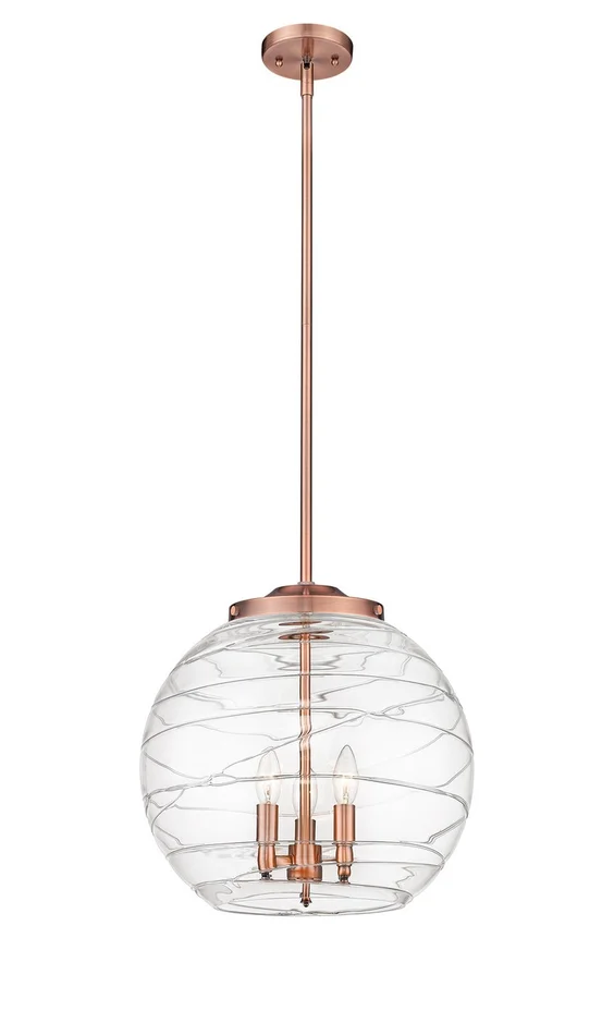 Ballston LED Pendant in Antique Copper (405|221-3S-AC-G1213-16-LED)