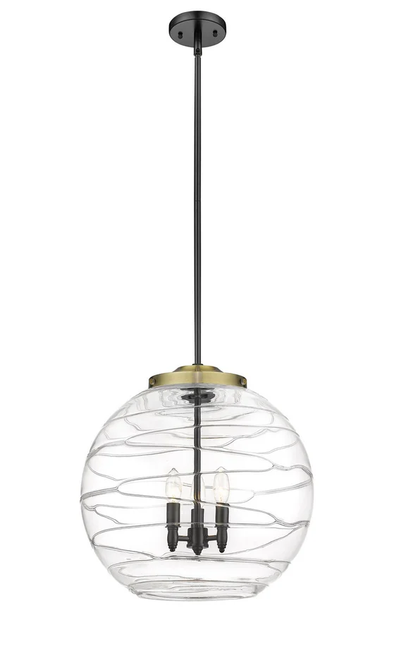 Ballston LED Pendant in Black Antique Brass (405|221-3S-BAB-G1213-18-LED)